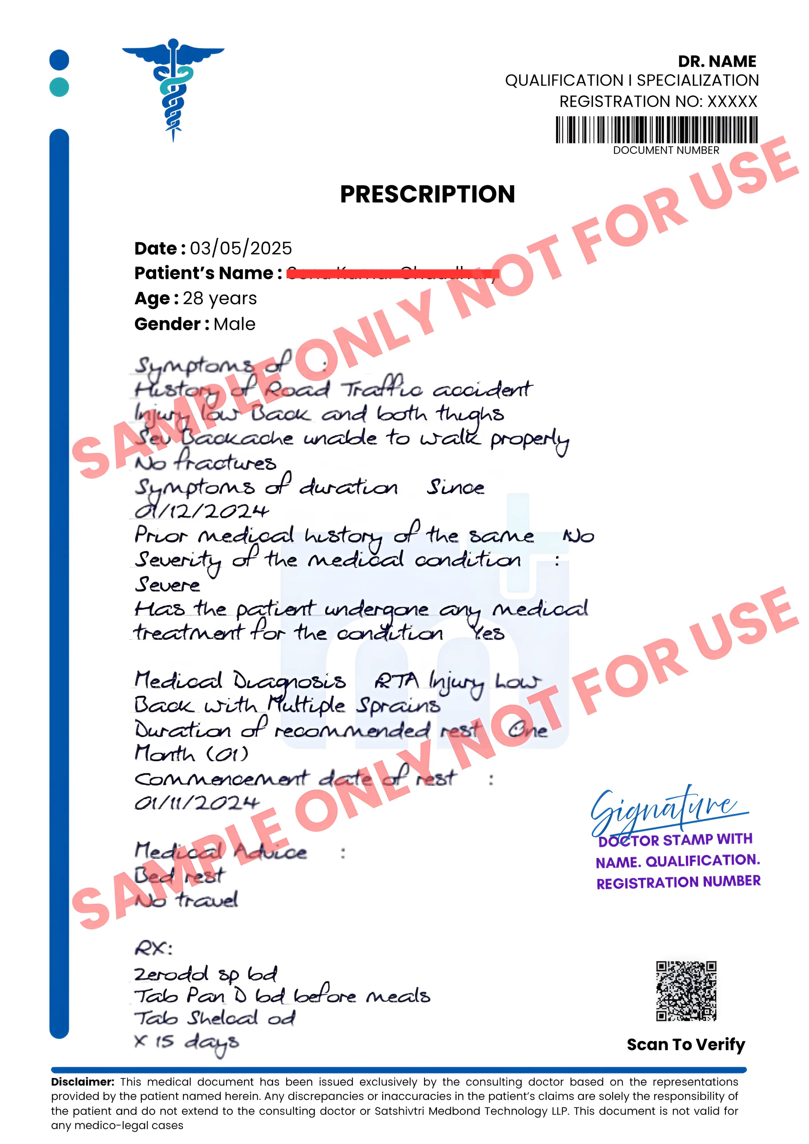Sample of Handwritten Prescription