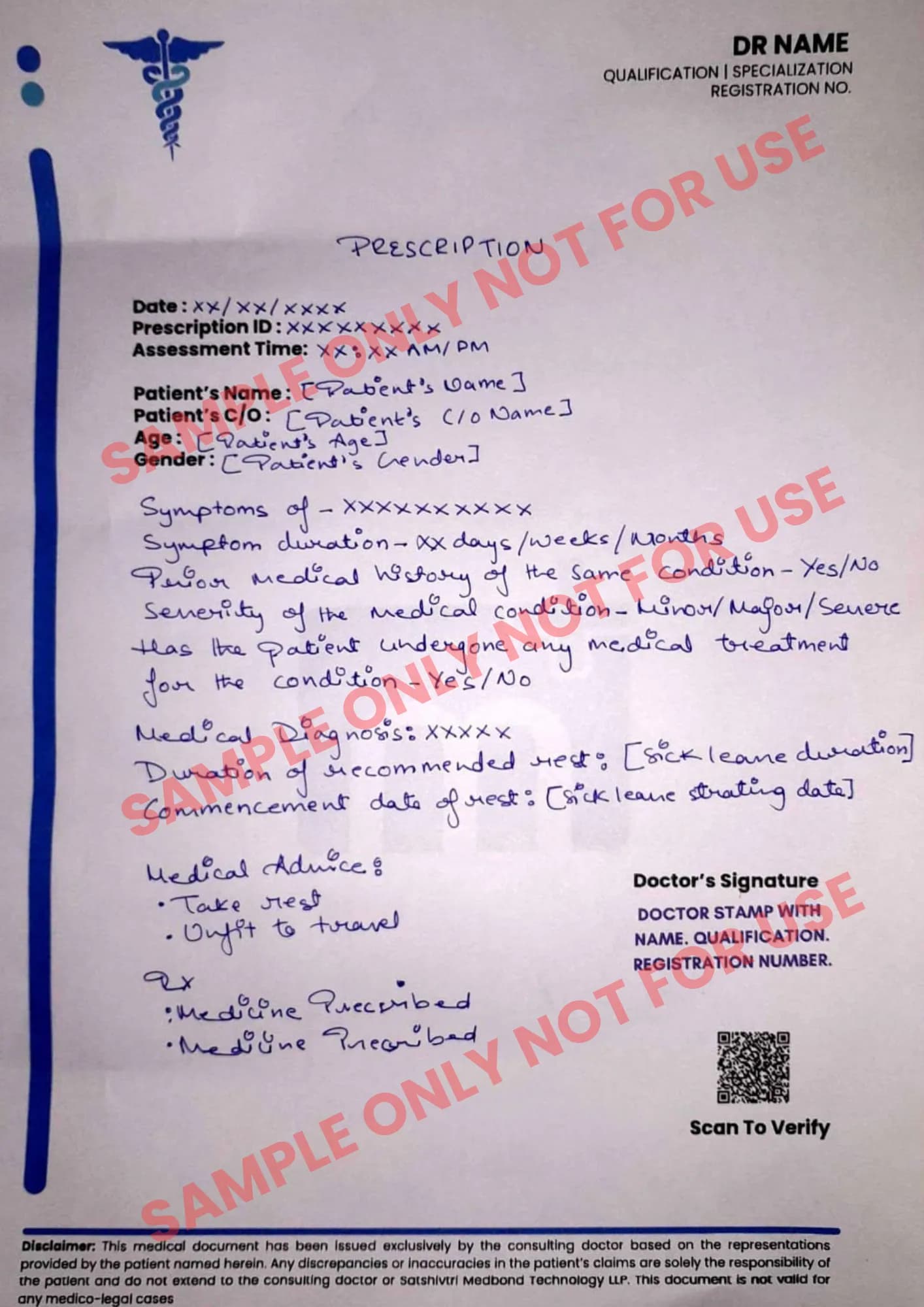 Sample of Handwritten Prescription