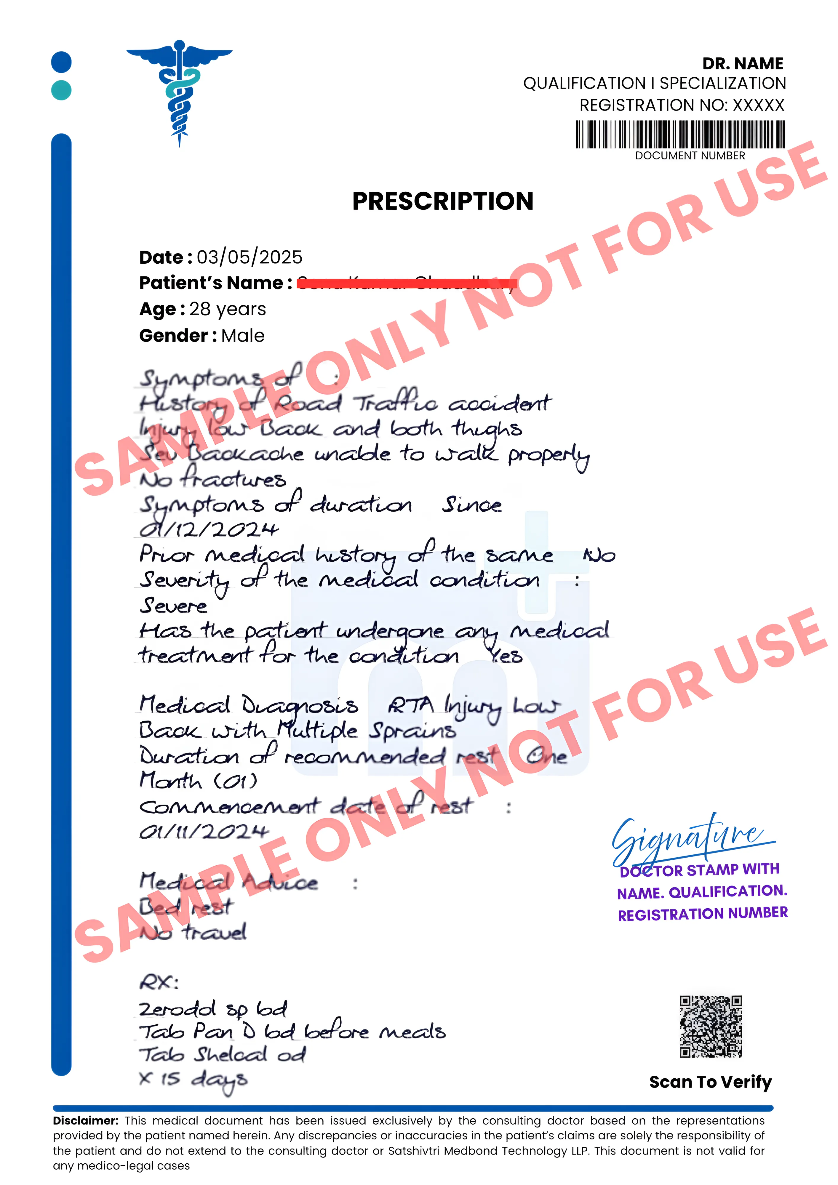 Sample of Handwritten Prescription